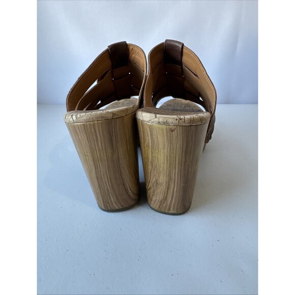 Kork-Ease Tan Leather Block Heel Size 10 - Picture 4 of 11